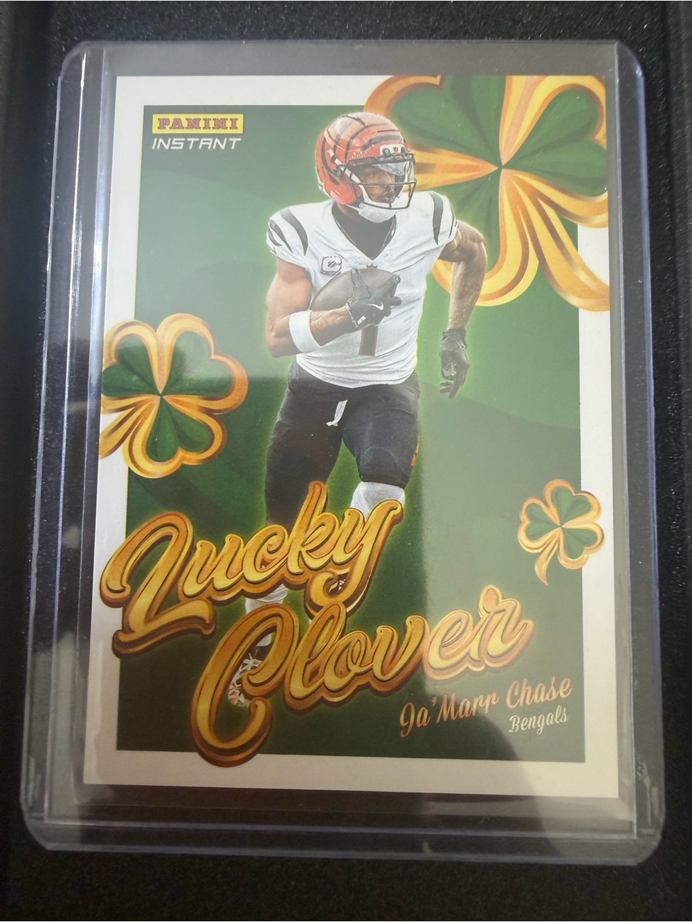 Panini Lucky Clover Ja'Marr Chase Football Collectible Card NFL TCG with case